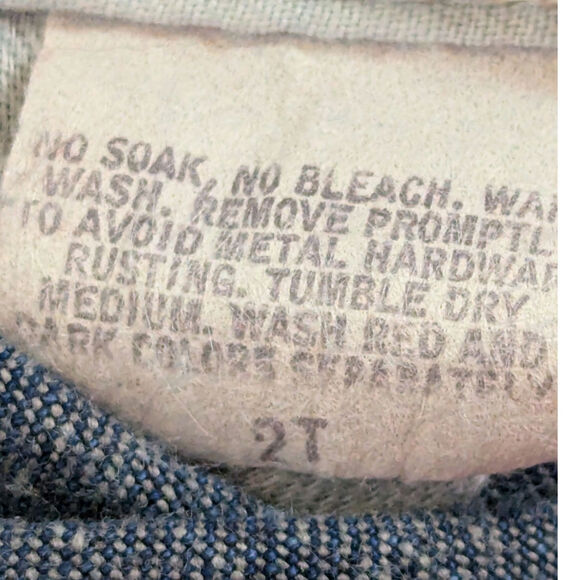 Vintage OshKosh B'gosh Kids Vestbak overalls Sz 2T Blue - Picture 5 of 6